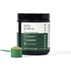 FACTOR FORM Daily Greens Superfood Powder | 5 Functional Blends for Gut Health, Energy & Immunity | Prebiotics, Probiotics, Adaptogens, B Vitamins (30 Servings, Jar) in Saudi Arabia