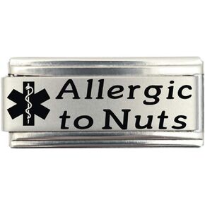 Allergic to Nuts Medical Alert Italian Charm Bracelet Jewelry Link in Saudi Arabia