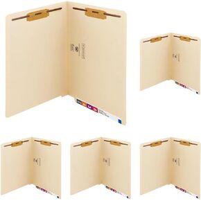 Smead Heavyweight End Tab Fastener File Folder, Shelf-Master® Reinforced Straight-Cut Tab, 2 Fasteners, Letter Size, Manila, 50 per Box (34215) in Kuwait