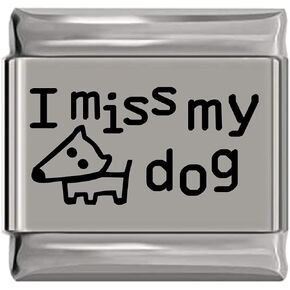 NewCharms I Miss My Dog Laser Engraved Italian Charm (9mm Standard Size) in Saudi Arabia