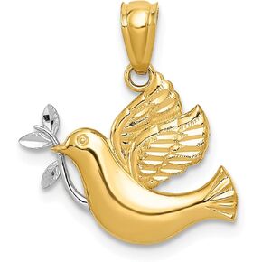 14K Two Tone Gold Holy Spirit Dove Charm Religious in Saudi Arabia