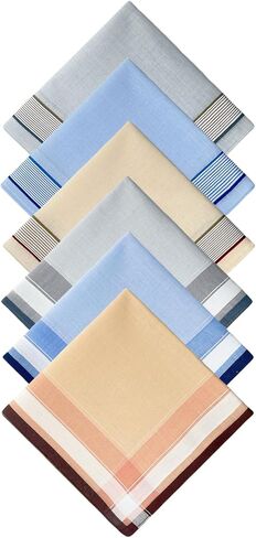 6 Pack Men's Handkerchiefs Soft Cotton Handkerchiefs for Men Premium Assorted Men Hankies in Saudi Arabia
