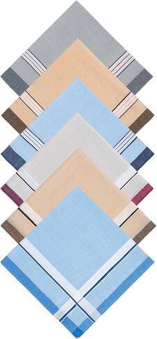 6 Pack Men's Handkerchiefs Soft Cotton Handkerchiefs for Men Premium Assorted Men Hankies in Saudi Arabia