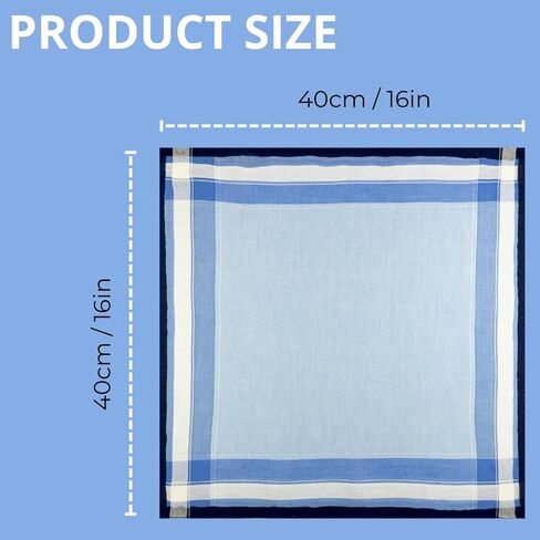 6 Pack Men's Handkerchiefs Soft Cotton Handkerchiefs for Men Premium Assorted Men Hankies in Saudi Arabia
