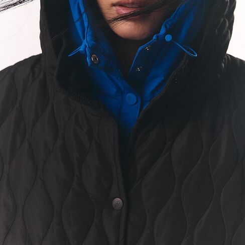 Songling Womens Oversized Splice Quilted Poncho Lightweight Puffer Jacket Hoddie Button Down Casual Padded Coat Outwear in Saudi Arabia