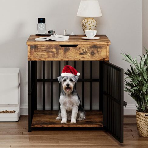 IRONCK Dog Crate Furniture for Small Dogs, Rustic Brown in Kuwait