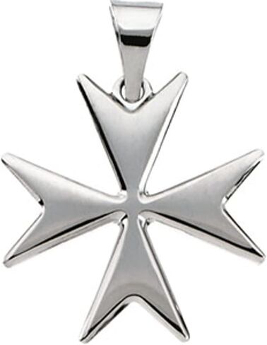 Men's Sterling Silver Maltese Cross Religious Pendant Fine Jewelry for Men Gifts for Him (21.5x18mm) in Saudi Arabia