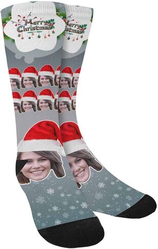 Custom Face on Socks Turn Your Photo Into Love Heart Personalized Socks Unisex for Unique Gift in Saudi Arabia