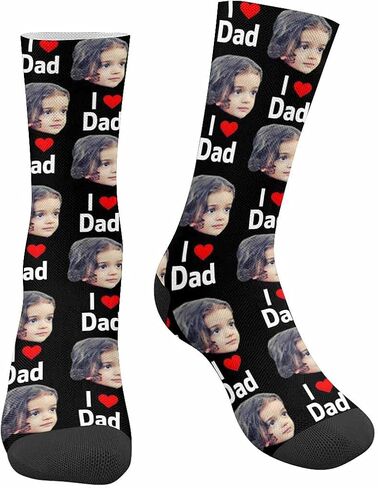 Custom Face on Socks Turn Your Photo Into Love Heart Personalized Socks Unisex for Unique Gift in Saudi Arabia