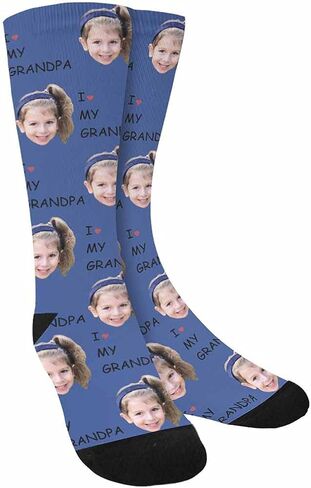 Custom Face on Socks Turn Your Photo Into Love Heart Personalized Socks Unisex for Unique Gift in Saudi Arabia