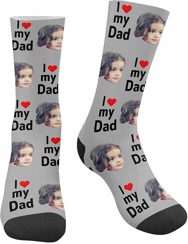 Custom Face on Socks Turn Your Photo Into Love Heart Personalized Socks Unisex for Unique Gift in Saudi Arabia