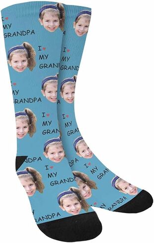 Custom Face on Socks Turn Your Photo Into Love Heart Personalized Socks Unisex for Unique Gift in Saudi Arabia