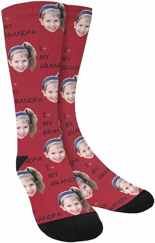 Custom Face on Socks Turn Your Photo Into Love Heart Personalized Socks Unisex for Unique Gift in Saudi Arabia
