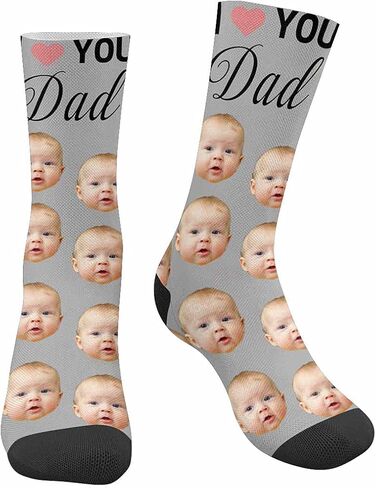 Custom Face on Socks Turn Your Photo Into Love Heart Personalized Socks Unisex for Unique Gift in Saudi Arabia