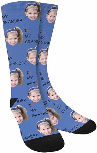 Custom Face on Socks Turn Your Photo Into Love Heart Personalized Socks Unisex for Unique Gift in Saudi Arabia