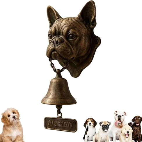 Door Bell, Various Dog Welcome Doorbell, Vintage Wall-Mounted Decorative Cast Iron/Resin Hanging Bell, for Porch, Front Door & Garden - Pet Lover(C) in Saudi Arabia