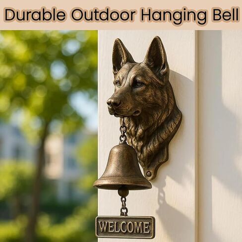 Door Bell, Various Dog Welcome Doorbell, Vintage Wall-Mounted Decorative Cast Iron/Resin Hanging Bell, for Porch, Front Door & Garden - Pet Lover(C) in Saudi Arabia