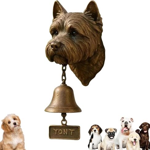 Door Bell, Various Dog Welcome Doorbell, Vintage Wall-Mounted Decorative Cast Iron/Resin Hanging Bell, for Porch, Front Door & Garden - Pet Lover(C) in Saudi Arabia