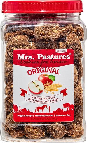Mrs Pastures Cookies and Treats for Horses - Premium Horse Treats - Made with Apples, Oats, and Rolled Barley - Preservative Free - All Natural Ingredients - No Corn or Soy - Made in USA - (5lb Bag) in Saudi Arabia