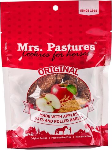 Mrs Pastures Cookies and Treats for Horses - Premium Horse Treats - Made with Apples, Oats, and Rolled Barley - Preservative Free - All Natural Ingredients - No Corn or Soy - Made in USA - (5lb Bag) in Saudi Arabia