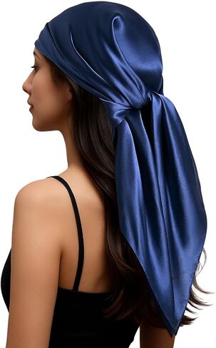 PoeticEHome Mulberry Silk Head Scarf 35"x35" - Solid Color 6A Grade Anti-Frizz Sleeping Hair Wrap, Growth Bandana, Gift Ready in Saudi Arabia