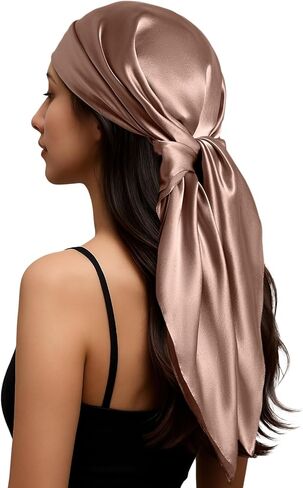 PoeticEHome Mulberry Silk Head Scarf 35"x35" - Solid Color 6A Grade Anti-Frizz Sleeping Hair Wrap, Growth Bandana, Gift Ready in Saudi Arabia