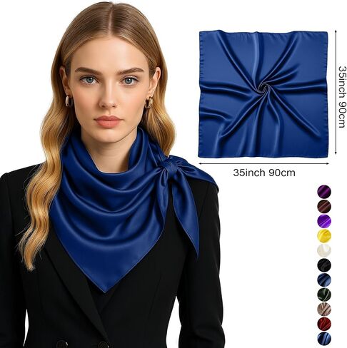 PoeticEHome Mulberry Silk Head Scarf 35"x35" - Solid Color 6A Grade Anti-Frizz Sleeping Hair Wrap, Growth Bandana, Gift Ready in Saudi Arabia