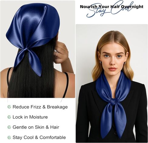 PoeticEHome Mulberry Silk Head Scarf 35"x35" - Solid Color 6A Grade Anti-Frizz Sleeping Hair Wrap, Growth Bandana, Gift Ready in Saudi Arabia
