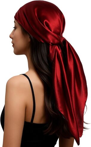 PoeticEHome Mulberry Silk Head Scarf 35"x35" - Solid Color 6A Grade Anti-Frizz Sleeping Hair Wrap, Growth Bandana, Gift Ready in Saudi Arabia