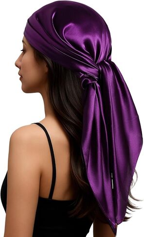 PoeticEHome Mulberry Silk Head Scarf 35"x35" - Solid Color 6A Grade Anti-Frizz Sleeping Hair Wrap, Growth Bandana, Gift Ready in Saudi Arabia