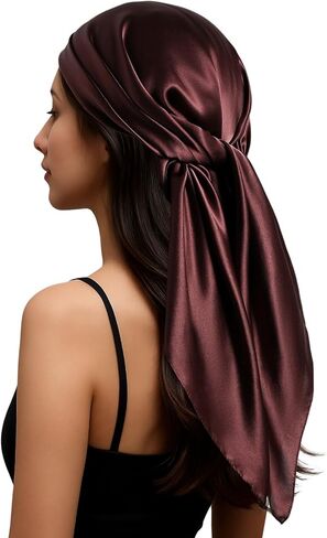 PoeticEHome Mulberry Silk Head Scarf 35"x35" - Solid Color 6A Grade Anti-Frizz Sleeping Hair Wrap, Growth Bandana, Gift Ready in Saudi Arabia