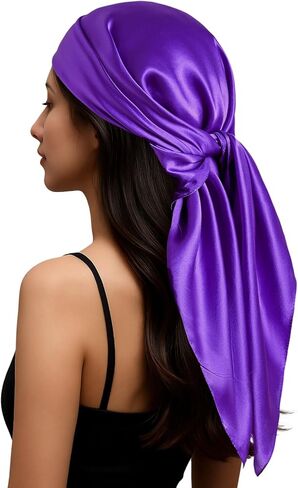 PoeticEHome Mulberry Silk Head Scarf 35"x35" - Solid Color 6A Grade Anti-Frizz Sleeping Hair Wrap, Growth Bandana, Gift Ready in Saudi Arabia