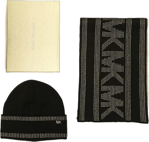 Michael Kors womens Metallic Stripe Box Set - Hat & Scarf in Saudi Arabia