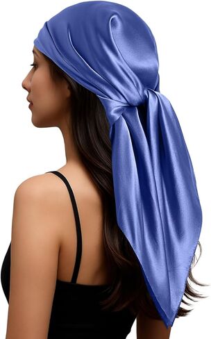 PoeticEHome Mulberry Silk Head Scarf 35"x35" - Solid Color 6A Grade Anti-Frizz Sleeping Hair Wrap, Growth Bandana, Gift Ready in Saudi Arabia
