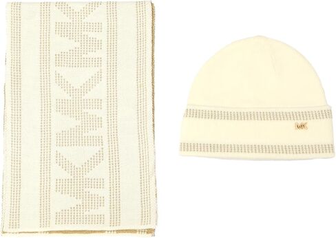 Michael Kors womens Metallic Stripe Box Set - Hat & Scarf in Saudi Arabia
