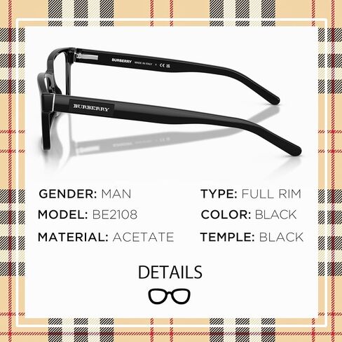 BURBERRY BE2108 Square Shape Acetate Eyeglasses with Luxury Eyewear Kit in Saudi Arabia