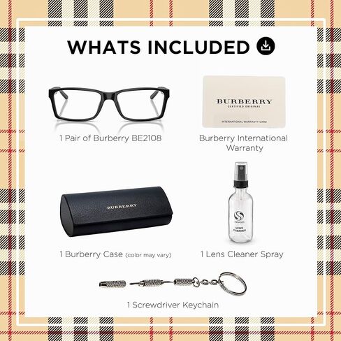 BURBERRY BE2108 Square Shape Acetate Eyeglasses with Luxury Eyewear Kit in Saudi Arabia
