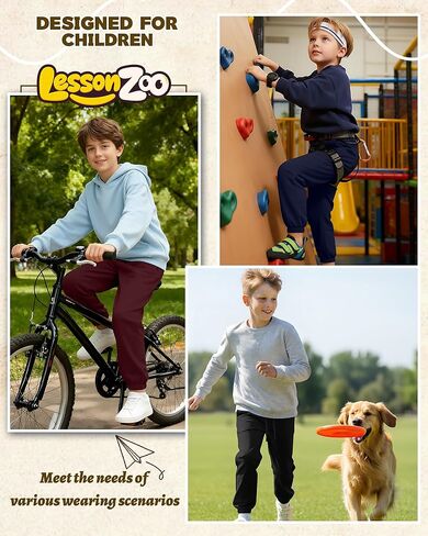 4 Pack Boys Sweatpants with Pockets, Kids Athletic Drawstring Joggers Relaxed Fit Soft Sweat Pants for 5-14 Years in Kuwait
