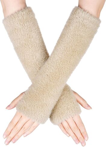 Cashmere Arm Warmer Women Fingerless Gloves Winter Mitten Kawaii Japanese Y2k Arm Sleeve With Thumb Hole for Girls in Saudi Arabia