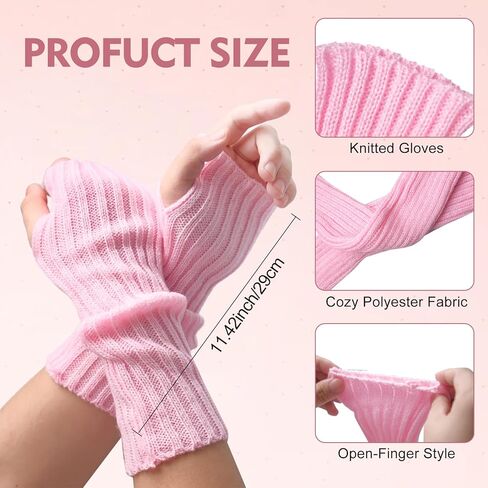 8 Pairs Arm Kawaii Warmers Sleeves 8 Colors with Thumb Hole Wrist Warmers Long Fingerless Gloves Cute Y2k Harajuku Style for Women Girls Lolita Costume School in Saudi Arabia