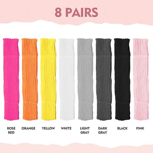 8 Pairs Arm Kawaii Warmers Sleeves 8 Colors with Thumb Hole Wrist Warmers Long Fingerless Gloves Cute Y2k Harajuku Style for Women Girls Lolita Costume School in Saudi Arabia