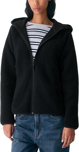 سترة نسائية من Dqbeng مصنوعة من الصوف بغطاء للرأس وغطاء للرأس من الشيربا مع جيوب in Kuwait