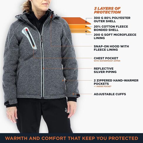 سترة RefrigiWear النسائية المتطرفة - معطف شتوي معزول مع غطاء رأس سهل الارتداء، غلاف خارجي مقاوم للرياح وطارد للماء in Kuwait