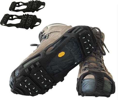 مرابط Limm Ice Snow Traction - مرابط خفيفة الوزن للمشي على الثلج والجليد - مقابض مضادة للانزلاق يتم تثبيتها بسرعة وسهولة على الأحذية - مقابض قابلة للحمل للأحذية والأحذية طويلة الرقبة in Kuwait