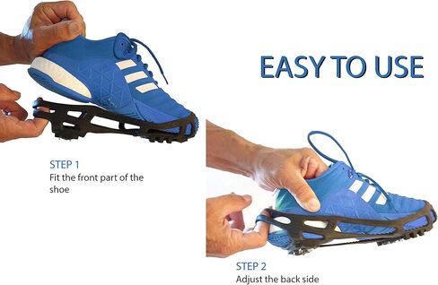 مرابط Limm Ice Snow Traction - مرابط خفيفة الوزن للمشي على الثلج والجليد - مقابض مضادة للانزلاق يتم تثبيتها بسرعة وسهولة على الأحذية - مقابض قابلة للحمل للأحذية والأحذية طويلة الرقبة in Kuwait