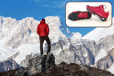 مرابط Limm Ice Snow Traction - مرابط خفيفة الوزن للمشي على الثلج والجليد - مقابض مضادة للانزلاق يتم تثبيتها بسرعة وسهولة على الأحذية - مقابض قابلة للحمل للأحذية والأحذية طويلة الرقبة in Kuwait