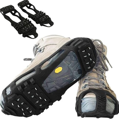 مرابط Limm Ice Snow Traction - مرابط خفيفة الوزن للمشي على الثلج والجليد - مقابض مضادة للانزلاق يتم تثبيتها بسرعة وسهولة على الأحذية - مقابض قابلة للحمل للأحذية والأحذية طويلة الرقبة in Kuwait