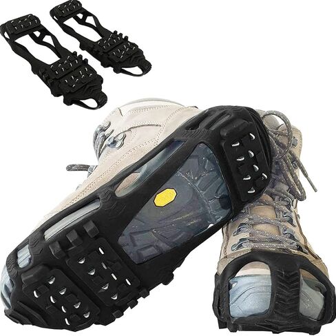 مرابط Limm Ice Snow Traction - مرابط خفيفة الوزن للمشي على الثلج والجليد - مقابض مضادة للانزلاق يتم تثبيتها بسرعة وسهولة على الأحذية - مقابض قابلة للحمل للأحذية والأحذية طويلة الرقبة in Kuwait