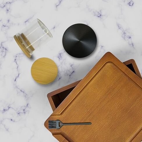 Stash Box with Tray - Large Wooden Box with Accessories Storage Stash Box Set - Decorative Wood Box for Herbs smell proof box (9.5inch) in Kuwait