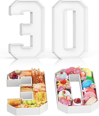 2026 Charcuterie Number Fillable, 4Pcs 13.7" Numbers Charcuterie Board Box 2026 New Year Decorations Food Serving Tray for Graduation Decorations Sports Event Birthday Party Supplies in Saudi Arabia